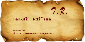 Tankó Rózsa névjegykártya